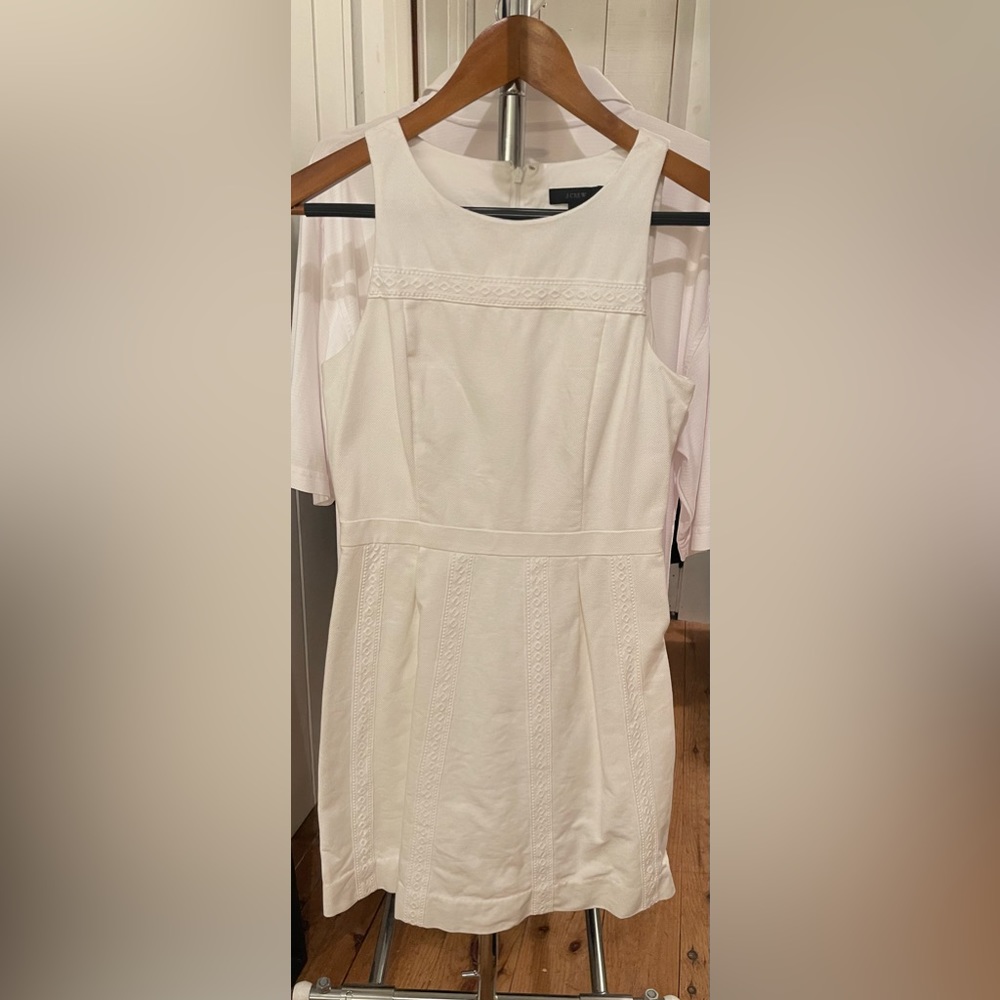 White Jcrew High Neck Dress